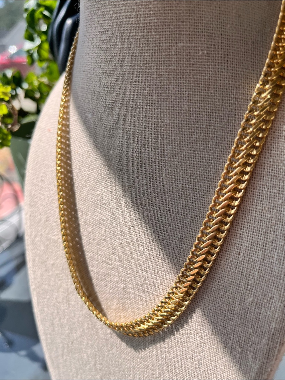 Veronese Gold-Plated Sterling Wide Curb Chain Italian Necklace in original box